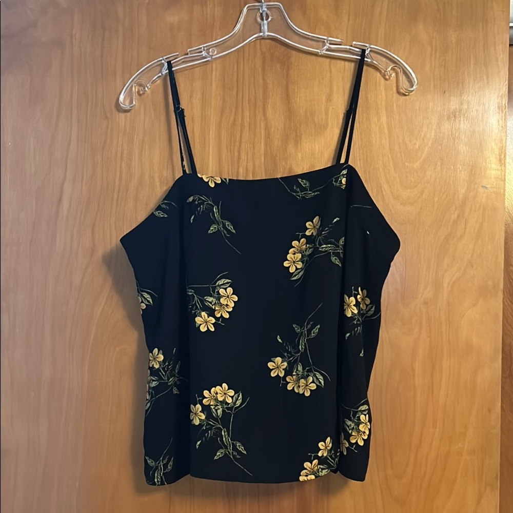 Floral Black and Yellow Women's Top